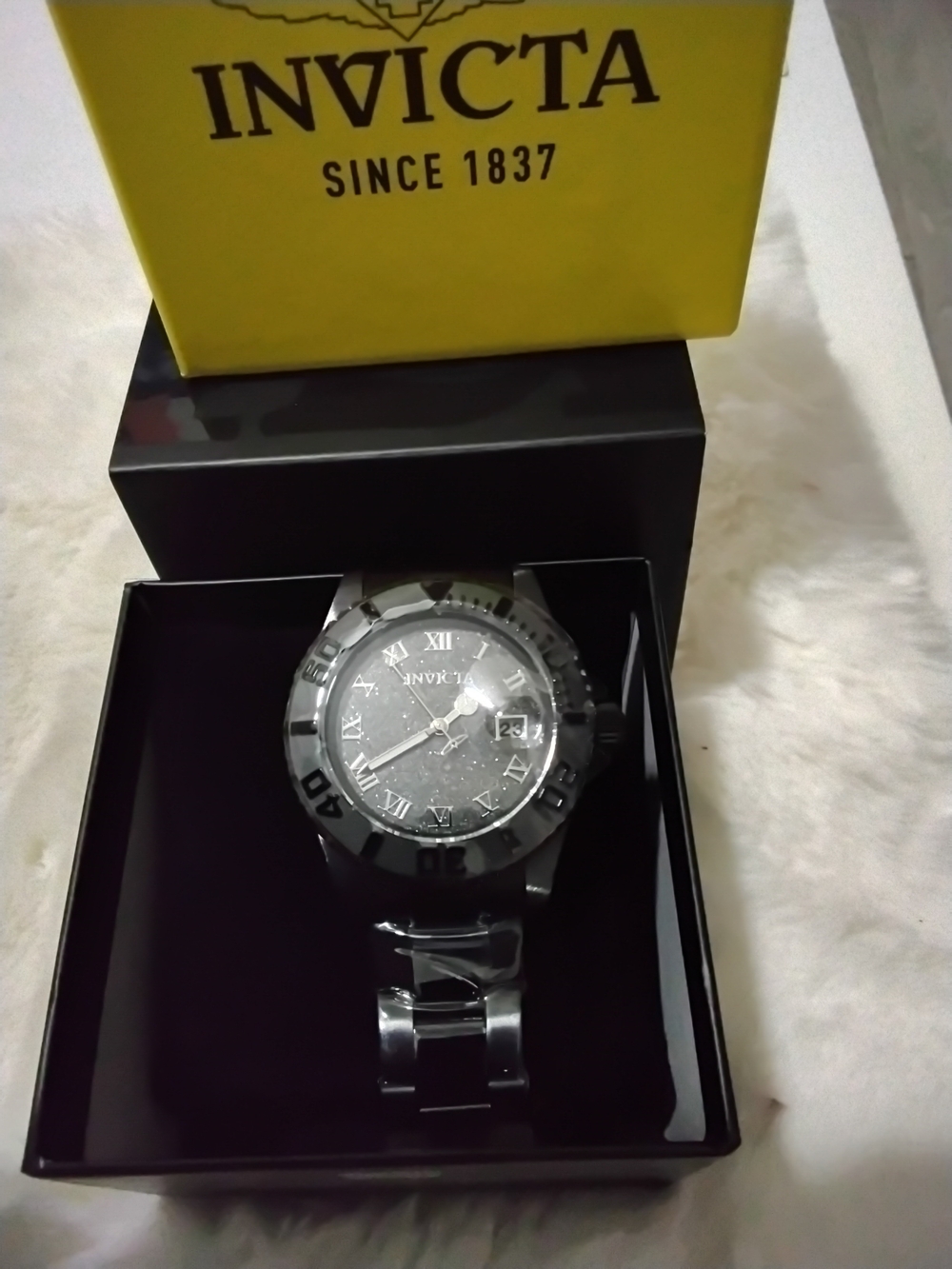 Invicta Black and Silver Men's Stainless Steel Watch